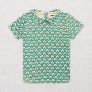 Misha and Puff Peter Pan collar tee in spruce tea Art Deco size 3-4